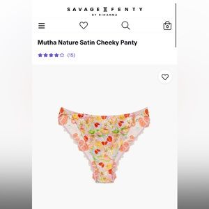 NWT L Savage X Fenty Mutha Nature Satin Cheeky Panty